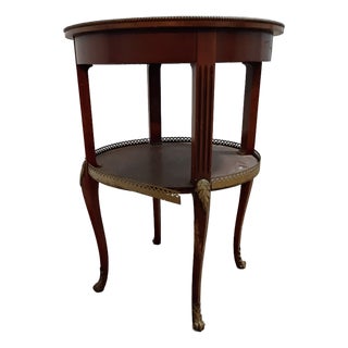 1970s Two-Tier Round Occasional Accent Table in a Louis XVI Style For Sale