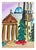 A bold and colorful city skyline by artist Diane Baldwin (American, 20th century). Signed "Baldwin" lower right. Unframed....
