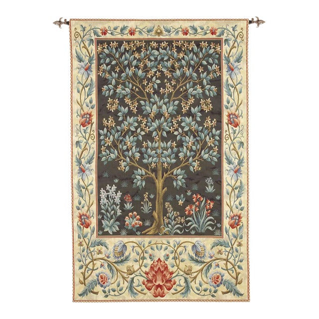 Tree of Life - Dark Loom Woven Tapestry - 68 X 48 Cm (2'3" X 1'7") - Requires Rod Size 1 For Sale