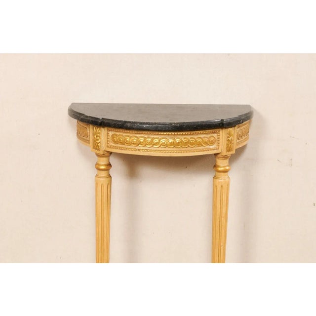 Early 20th Century French Antique Marble Console- Petite Size For Sale In Atlanta - Image 6 of 10