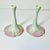 1980s Vintage Art Nouveau Botanical Coastal Porcelain Candle Holders - A Pair, Artist Signed For Sale - Image 6 of 15