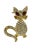 This vintage cat brooch is truly exceptional, featuring clear pave rhinestones, gold toned costume jewelry, and exquisite...