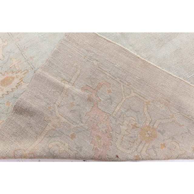 Beige Turkish Oushak Rug For Sale - Image 8 of 8