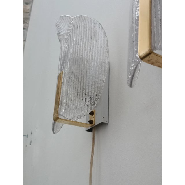 Gold Wall Sconces by Carl Fagerlund for Orrefors, 1970s, Set of 2 For Sale - Image 8 of 12