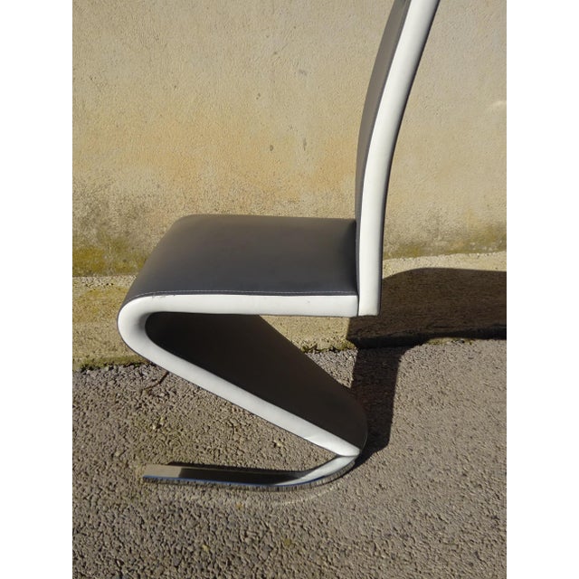 2000 - 2009 Zig Zag Chairs with Chrome Base, 2000s, Set of 3 For Sale - Image 5 of 18