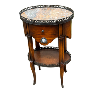 Louis XV Style Walnut Wood Lamp Table