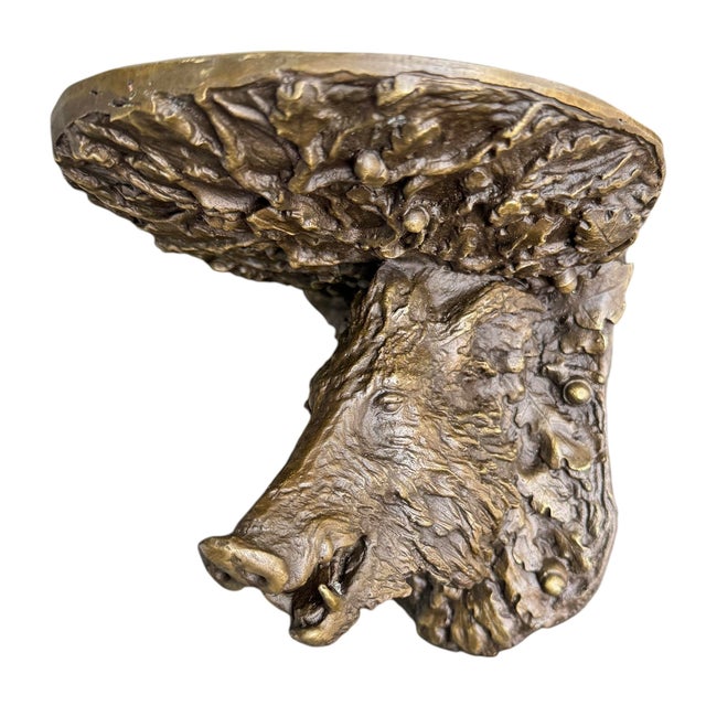 Farmhouse Bronze Wild Boar Wall Bracket For Sale - Image 3 of 10