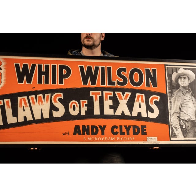 Mid 20th Century 1950 Outlaws of Texas Whip Wilson Movie Poster For Sale - Image 5 of 5