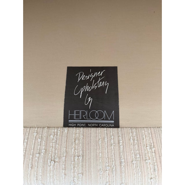 Pair of Loveseats in Nubby Cream Upholstery For Sale - Image 9 of 9