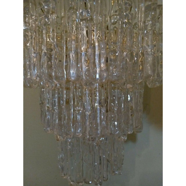 Metal Lucite And Brass Kalmar Style Icicle Chandelier For Sale - Image 7 of 13