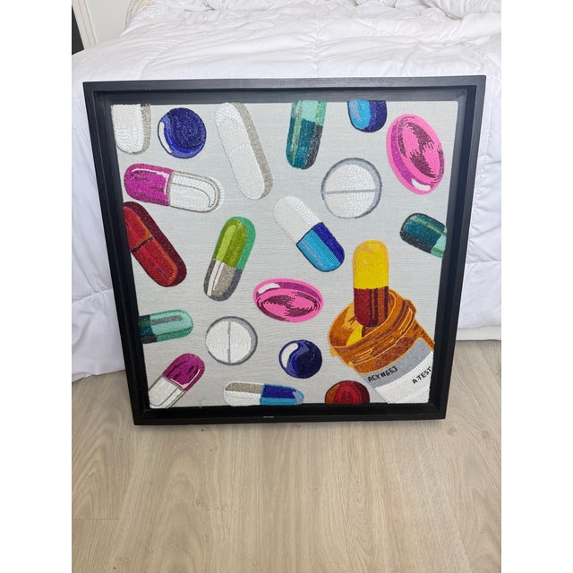 Jonathan Adler Jonathan Adler Happy Pills Beaded Art For Sale - Image 4 of 6