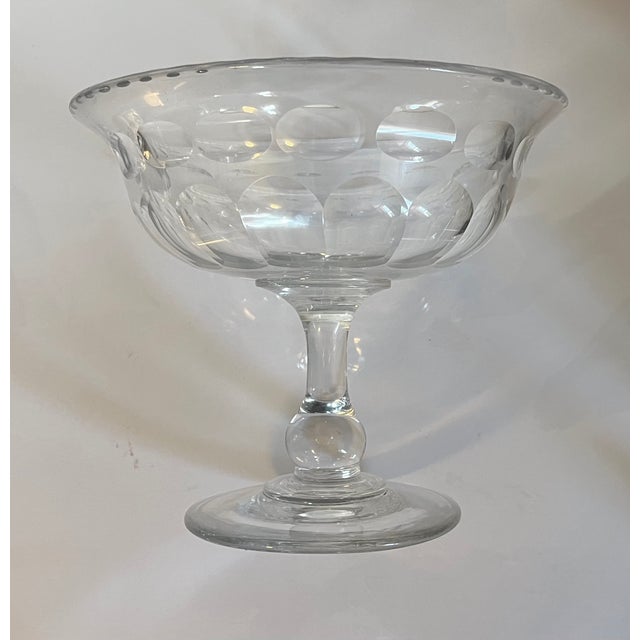Antique 19th Century American Cut Glass Footed Centerpiece Compote or Fruit Bowl For Sale - Image 10 of 16