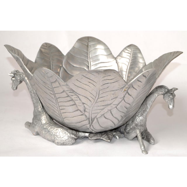 Arthur Court 2004 Safari Collection Giraffe Ice Bucket Aluminum Wine Cooler For Sale In Miami - Image 6 of 14