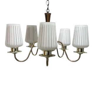 Vintage Mid-Century Modern Style 5 Arms Chandelier For Sale