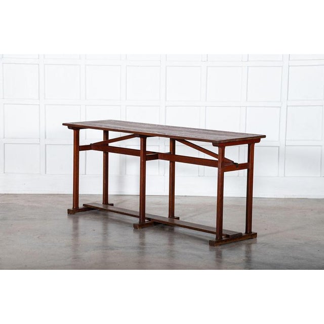 19th Century French Convent Pine Hall Console Table For Sale - Image 11 of 16