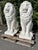 Classical Seated Lion Garden Statues in White Cast Stone, Set of 2 For Sale - Image 11 of 13