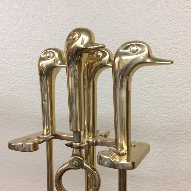Brass Duck Head Fireplace Tools Set of 4 Chairish