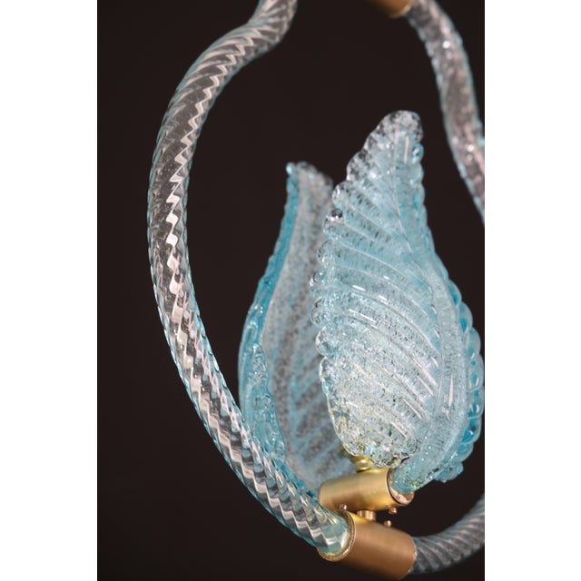1950s Light Blu Murano Glass Chandelier by Barovier E Toso For Sale - Image 16 of 17