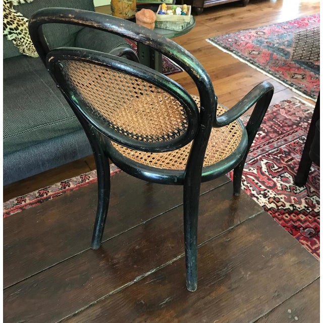 Black Beech Childrens Armchair attributed to Thonet, 1890s For Sale - Image 6 of 12