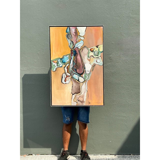 Vintage Original Abstract Oil on Canvas For Sale In West Palm - Image 6 of 12