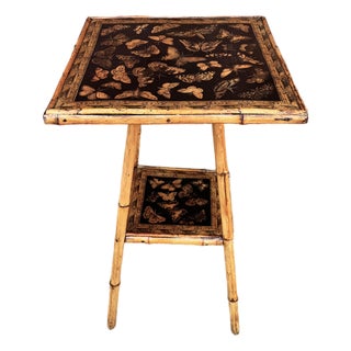19th Century Bamboo Decoupaged Table For Sale