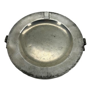 Early 19th Century English Pewter Heating Dish or Hall Keys Plate For Sale