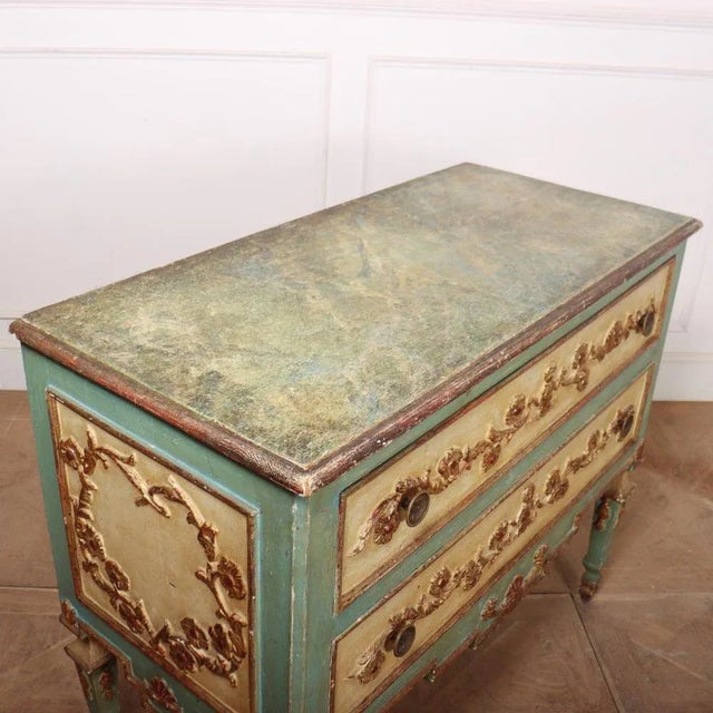 Beige Italian Painted Wood Commode For Sale - Image 8 of 10