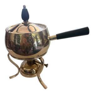 1950s Mid Century Modern Silver Plate Fondue Pot Warmer