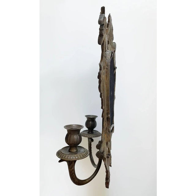 Antique Bronze Wall Sconces - A Pair For Sale In Providence - Image 6 of 11