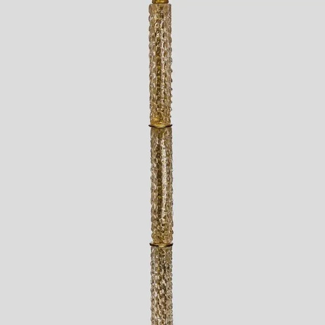 Brass and Glass Floor Lamp from Seguso Vetri D'Arte, 1950s For Sale - Image 6 of 7