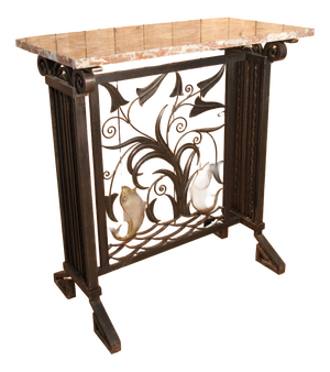 Art Deco Wrought Iron Console attributed to Brandt, Seabed, 1920s
