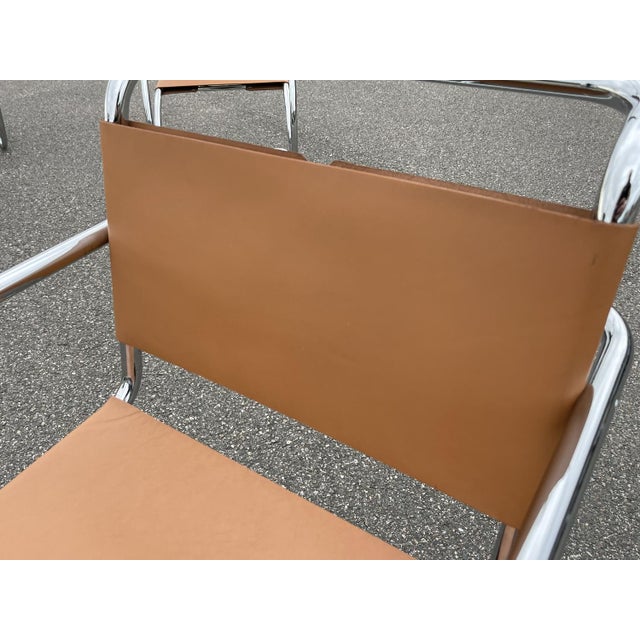 1980s Tubular Chrome & Leather MR20 Armchair by Ludwig Mies Van Der Rohe, Italy, 1980s For Sale - Image 5 of 18