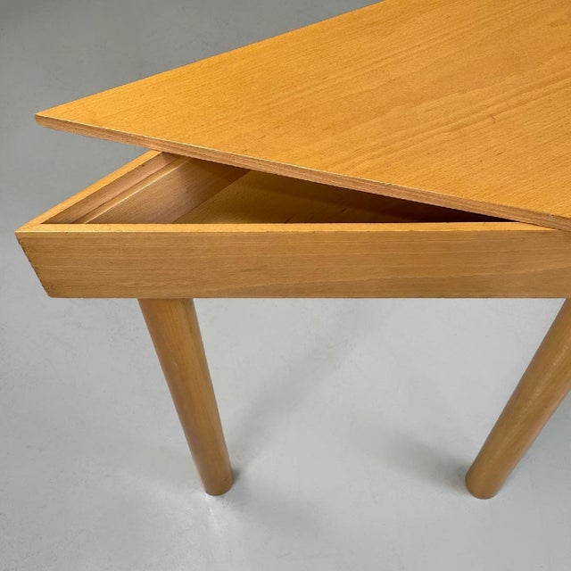 Wood Modern Italian Wooden Trapezoidal Table Tangram attributed to Morozzi for Cassina, 1990s For Sale - Image 7 of 15