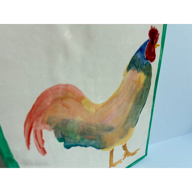Late 20th Century Napa Artist Sherman Nobleman Fine Art Hand Painted Rooster on Ceramic – 9.5" X 12" For Sale - Image 4 of 11