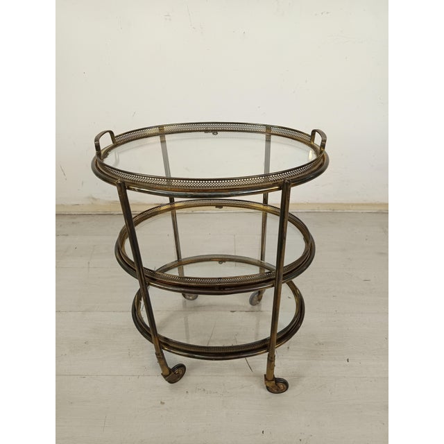 Vintage Gold Brass Trolley, 1950s For Sale - Image 16 of 16