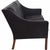Børge Mogensen 2208 2.seater sofa upholstered in black leather and with legs of mahogany. The sofa is from the 1990s and...