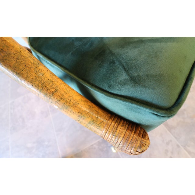 Mid 20th Century Hollywood Regency Ficks Reed Rattan Dining Set With Brass Casters, Attributed For Sale - Image 14 of 16