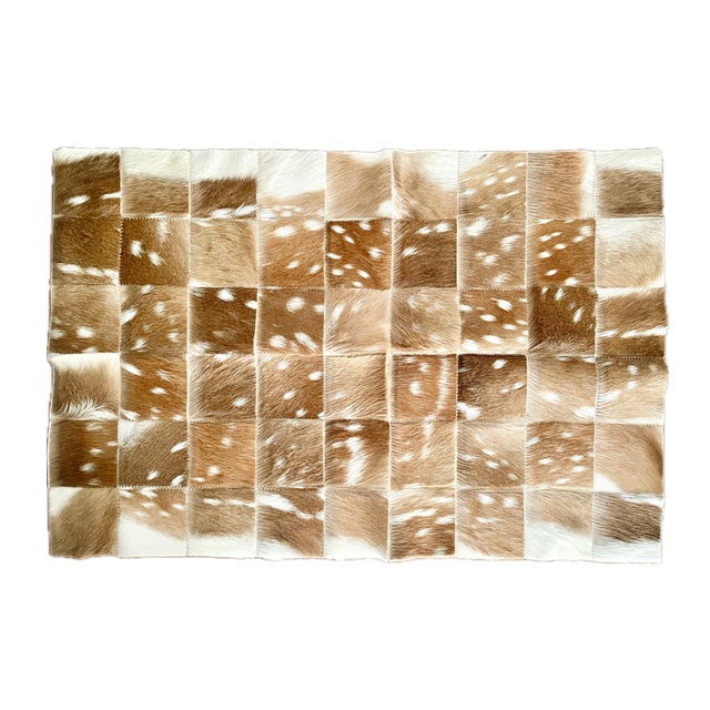 Multipurpose Decorative Patchwork of Hair-on Axis Deer Hide For Sale