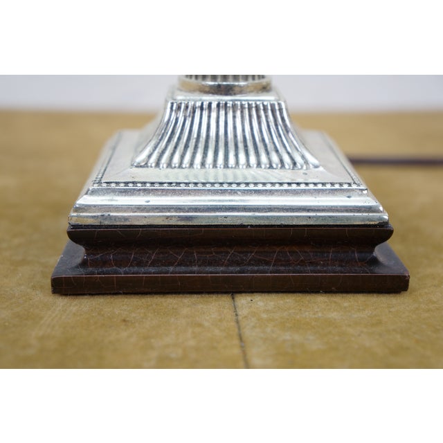 White Late 20th Century Kaiser Kuhn Brass Corinthian Column Candlestick Buffet Table Lamp For Sale - Image 8 of 15