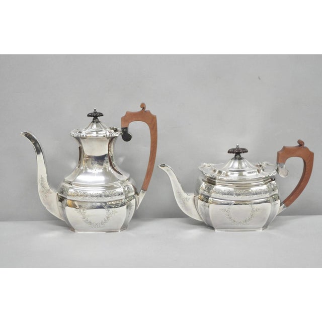 Antique Bailey Banks & Biddle English Edwardian Silver Plated Tea Set - 4 pcs For Sale - Image 15 of 18
