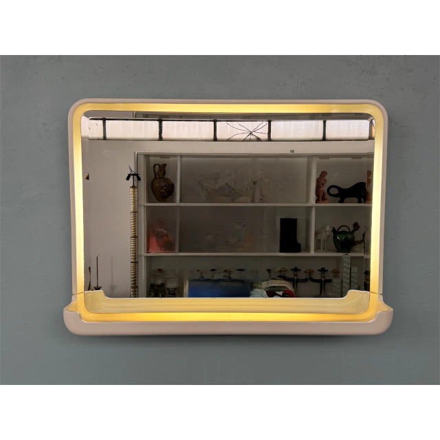 Large Vintage Backlit Mirror, Italy, 1970s For Sale - Image 16 of 16