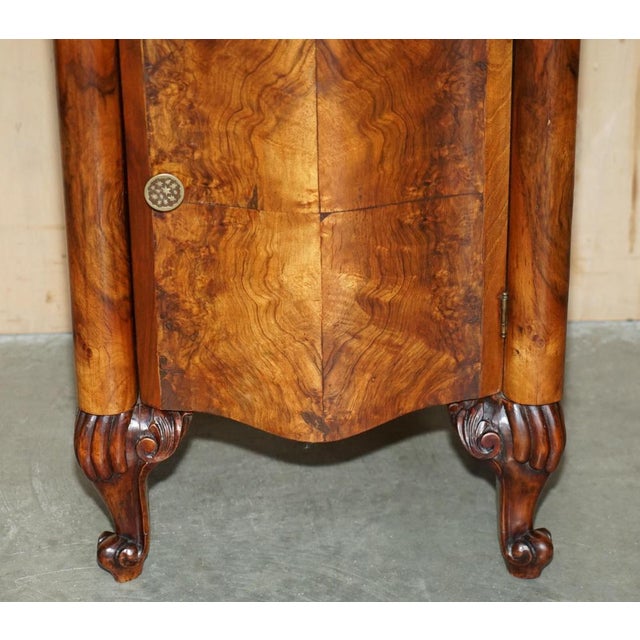Antique Victorian Burl Walnut Nightstands, Set of 2 For Sale - Image 17 of 18