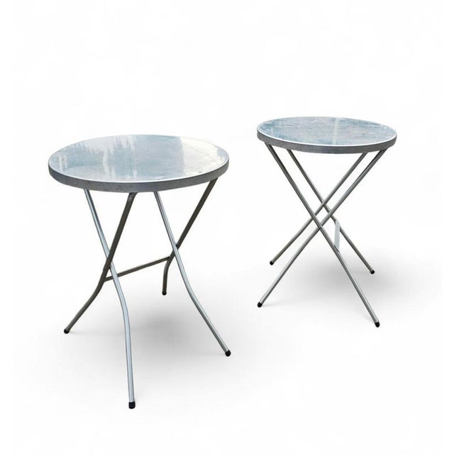 Aluminium Standing Tables, 1970s, Set of 2 For Sale - Image 11 of 18