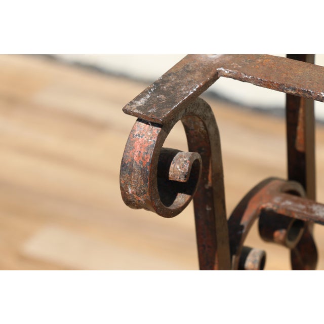 Antique Spanish Revival Entry Hall Table | Wrought Iron, Brass & Black Marble Console | Circa 1910 For Sale - Image 11 of 18