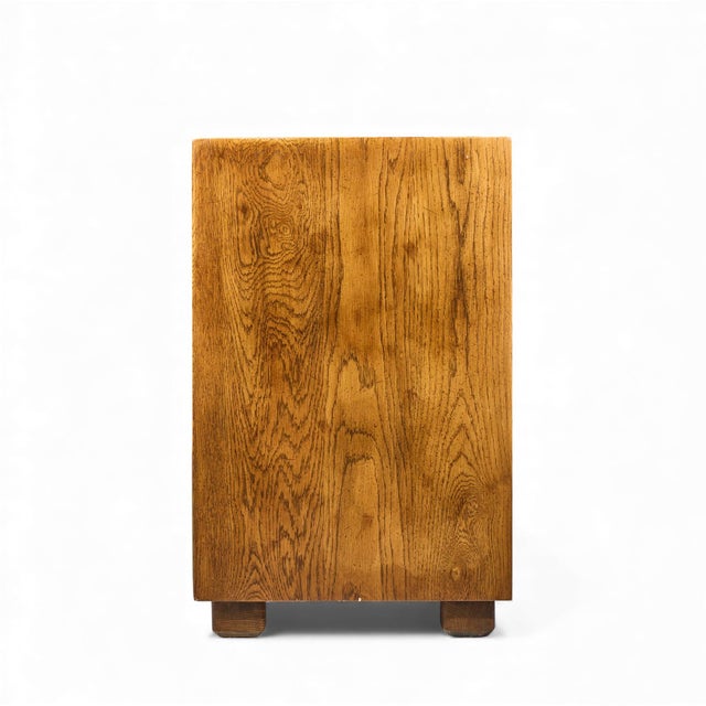 Mid 20th Century Mid 20th Century Henredon Campaign Mid Century Oak and Brass Lowboy Dresser For Sale - Image 5 of 11