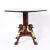 Handsome English center table with an octagon tooled brown leather top crossbanded in rose wood on a rosewood pedestal and...