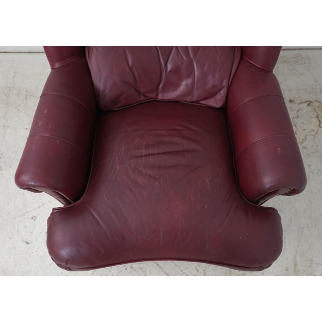 Animal Skin Hancock & Moore Leather Chair & Ottoman For Sale - Image 7 of 18