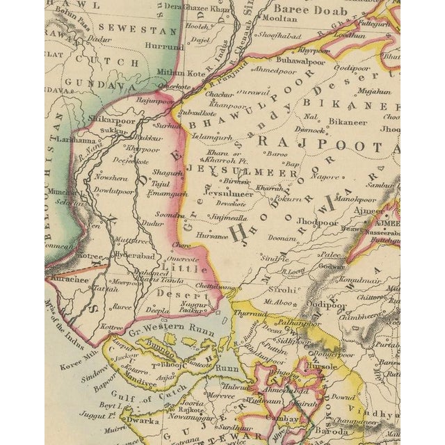 Antique Map of India with Railways Sanctioned by the East India Company, 1858 For Sale - Image 6 of 9