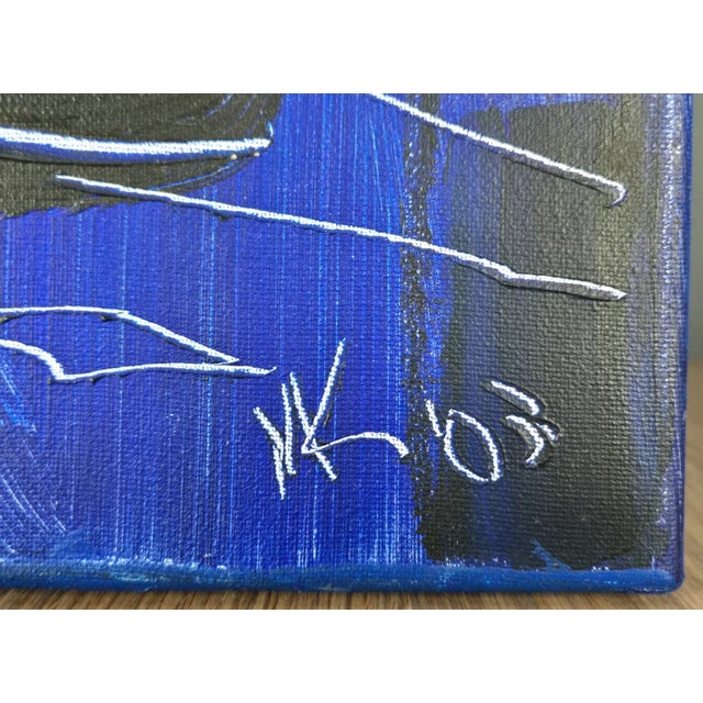 Mark Kasav Original Painting on Canvas "Blue Moon Nude" Woman, 30" X 30" For Sale - Image 4 of 14