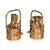 Vintage 20th Century pair of polished brass and copper petrol measuring canisters, once used at the pump by the London...